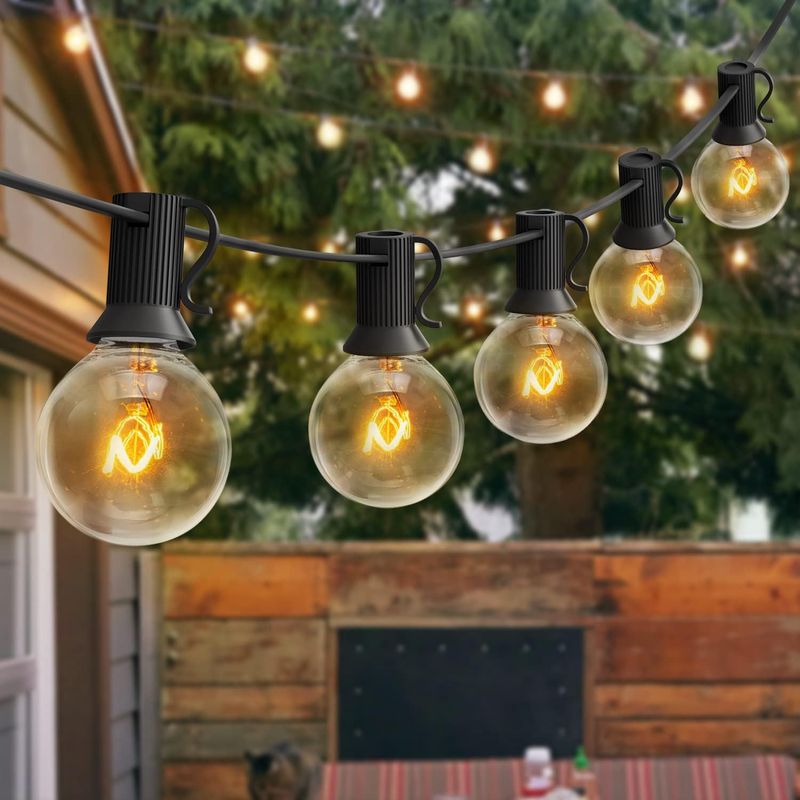Lichterkette Für Den Außenbereich, 75+4 Leds, Ip44, Warmweiß, Dekorativ, 22 M Lang, Für Garten, Hof Und Partys