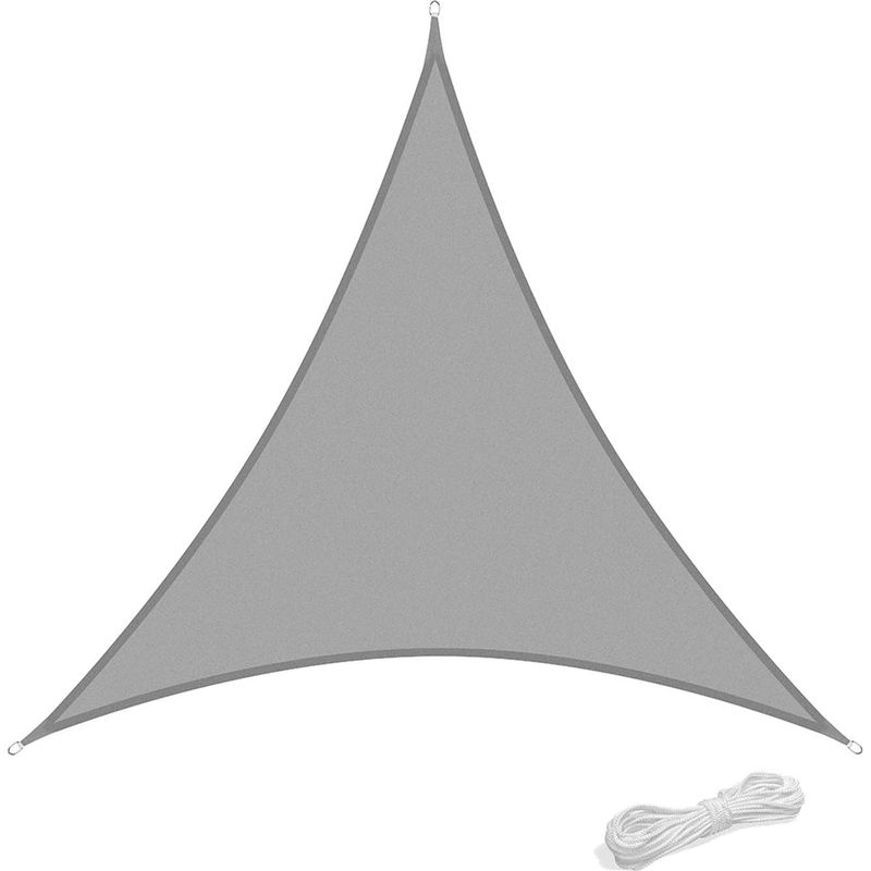 4x4x4 M Sonnensegel Für Den Außenbereich, Garten, Terrasse, Hof, Partys, Wasserdicht, Sonnenschutz, Unterstand, Markise, Segel, Überdachung, 90 % Uv-schutz, Inklusive Seil, Dreieckig, Grau