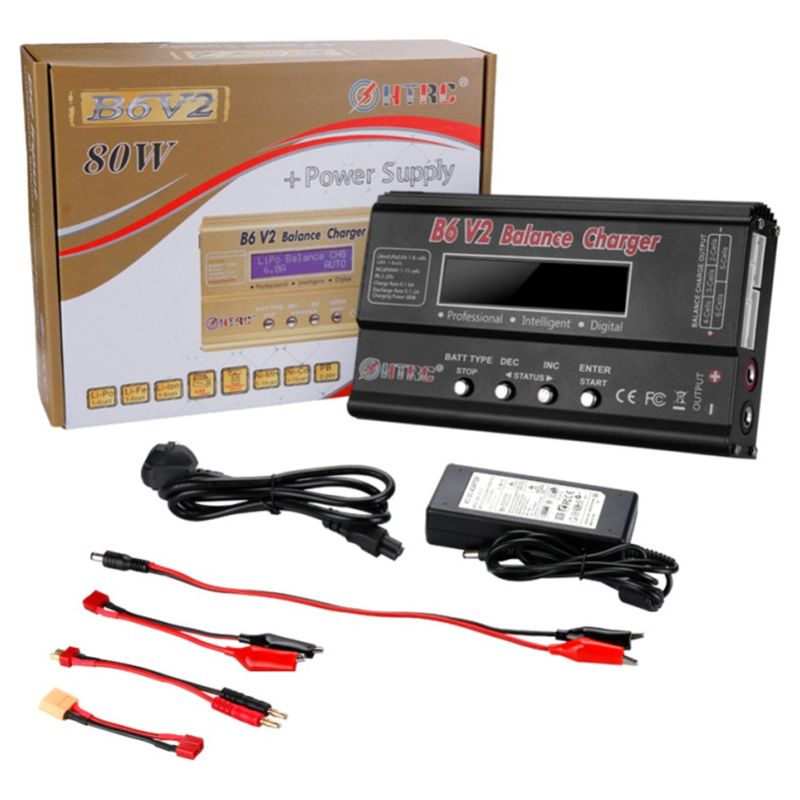 Htrc B6v2 Gold 80w 6a Lithium-ionen-ladegerät, 1s-6s Digital-ladegerät, Für Lipo/li-ion/life/nicd/nimh/lihv/pb Smart Rc-car-akkus