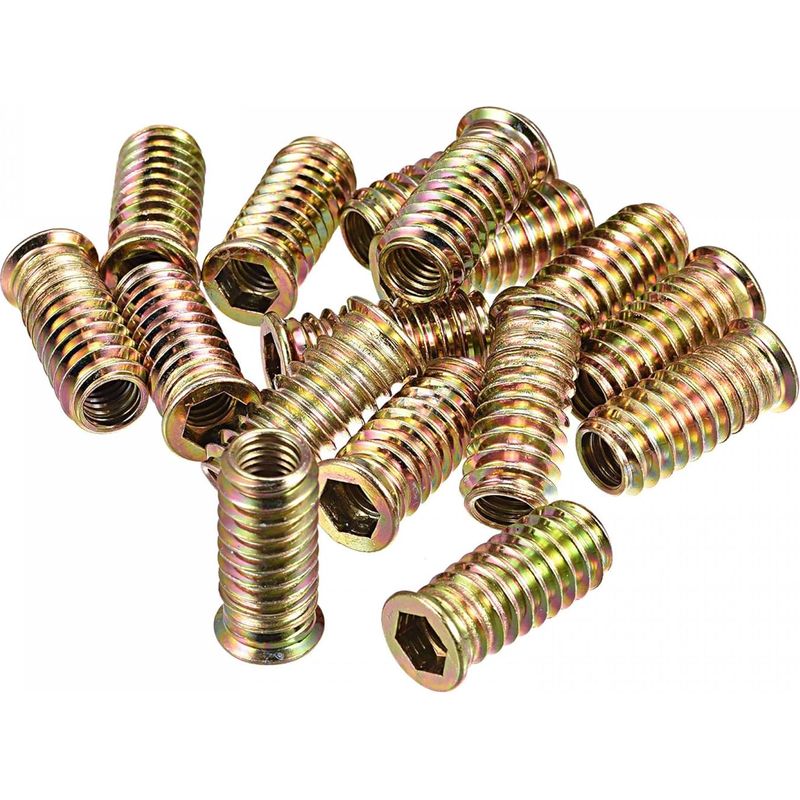20 Stück Antriebsmuttern, Sechskantmuttern, Gewindeschraubenmuttern Aus Kohlenstoffstahl Für Holzmöbel (m8x25mm)