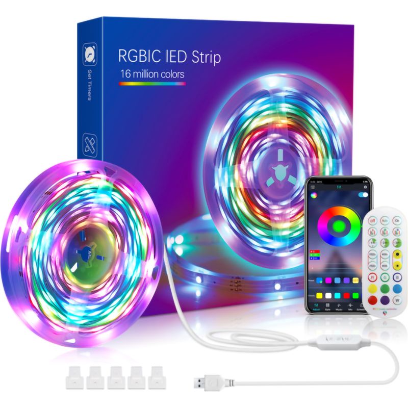 M Led-streifen, 70 Leds, 5050 Rgb, Verbesserte Helligkeit, Mit Bluetooth/fernbedienung Für Wohnzimmer/zuhause/schlafzimmer/partys, Musiksynchronisation/timer-funktion