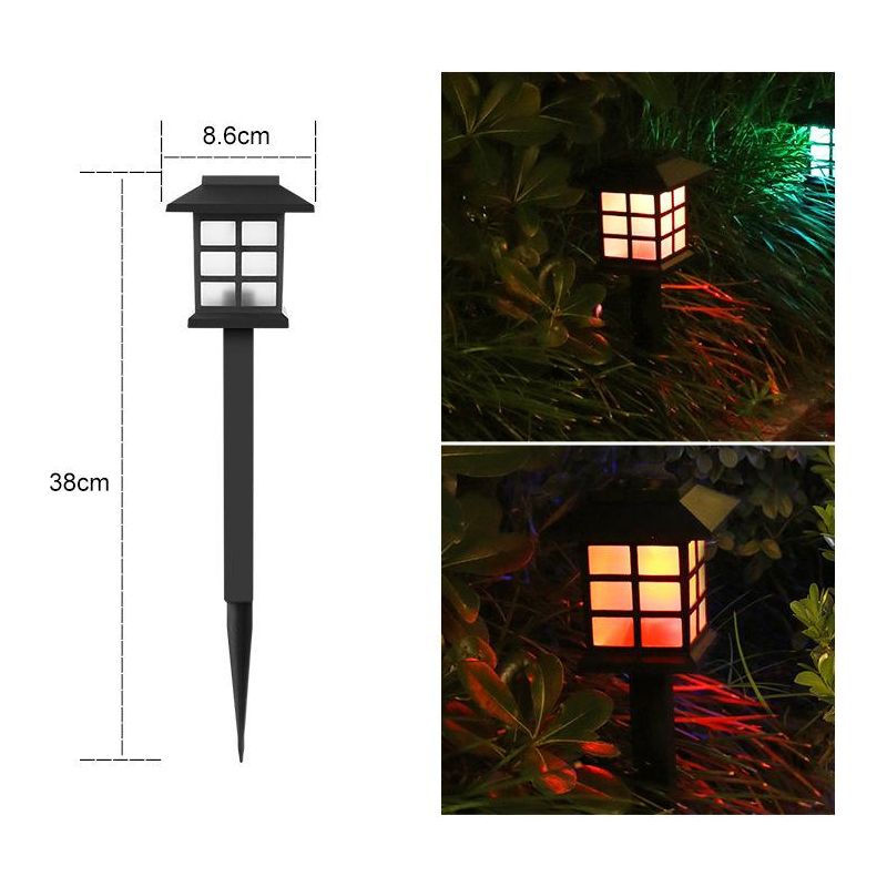 12 Stück Solarbetriebene Led-leuchten Für Den Außenbereich, Terrasse, Rasen, Hof, Einfahrt, Weg Und Landschaftsgestaltung - 8,6 X 8,6 X 38 Cm (rotes Licht)