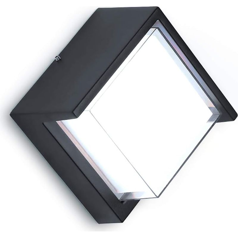 12-w-led-außenbeleuchtung / Quadratische Wandleuchten, Außenwandleuchten, Aluminiumgehäuse / Ip65 Wasserdicht, Universell Für Den Innen- Und Außenbereich Geeignet, Kaltweißes Licht (6000 K) [energiekl