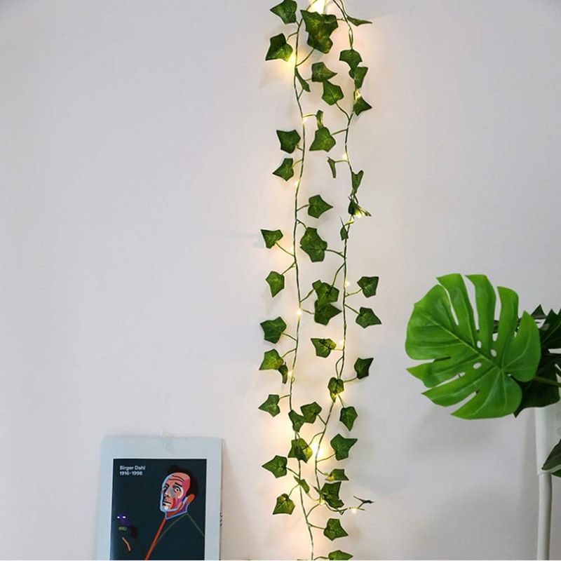 10 M Lange Lichterkette Mit 100 Leds, Warmweißes Efeublatt-design, Ideal Für Partys, Hochzeiten, Garten, Terrasse Und Schlafzimmer.