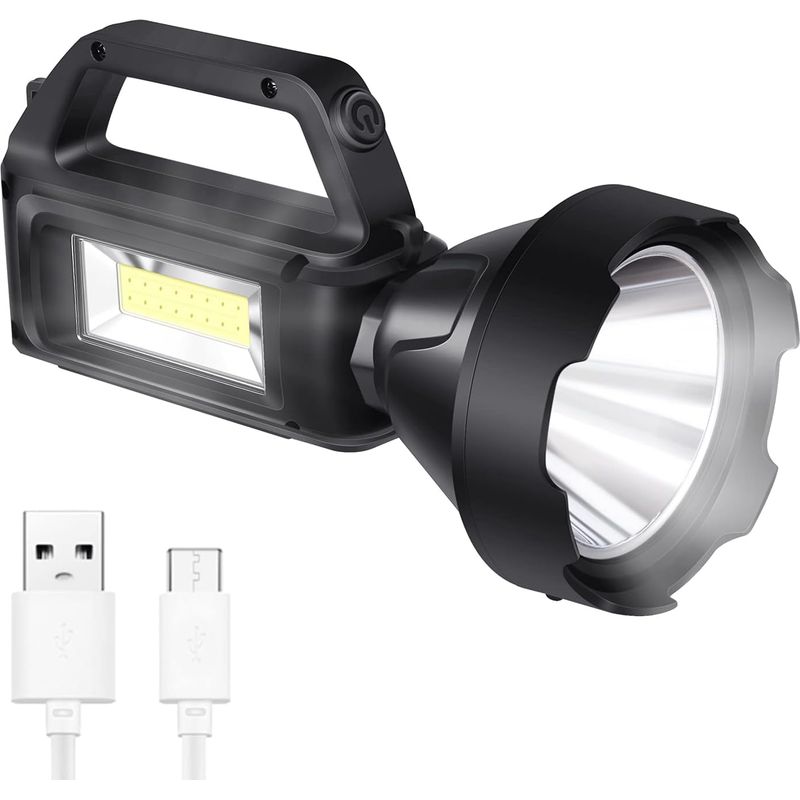 Taschenlampe Mit Seitenbeleuchtung, Solarladefunktion, Ipx4 Wasserdicht, Geeignet Für Notbeleuchtung Im Familienkreis, Campingbeleuchtung Im Freien, Arbeitsbeleuchtung [energieklasse A+]