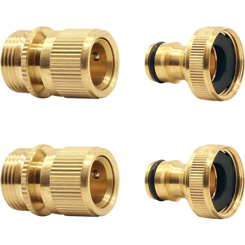 Schnellkupplungs-verlängerungsadapter Für Gartenschläuche, Stecker Auf Buchse, Passend Für Wasserhahn Und Sprühdüse (2 Sets)