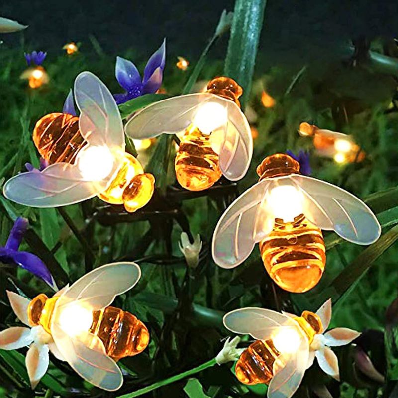 Solar-lichterkette Für Den Garten, 6,5 M Lange Lichterkette Mit 30 Leds In Bienenform, 8 Modi, Wasserdichte Solar-lichterkette Für Den Außenbereich In Garten, Terrasse Und Gartenzaun (b