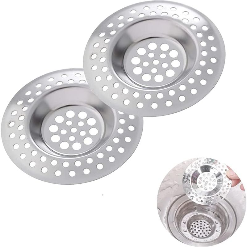 2er-set Küchenspülenfilter, Abflusssieb, Küchenspülengitter, Edelstahl-spülenfilter Für Küchen-/badezimmerspülen, Verstopfungsschutzfilter
