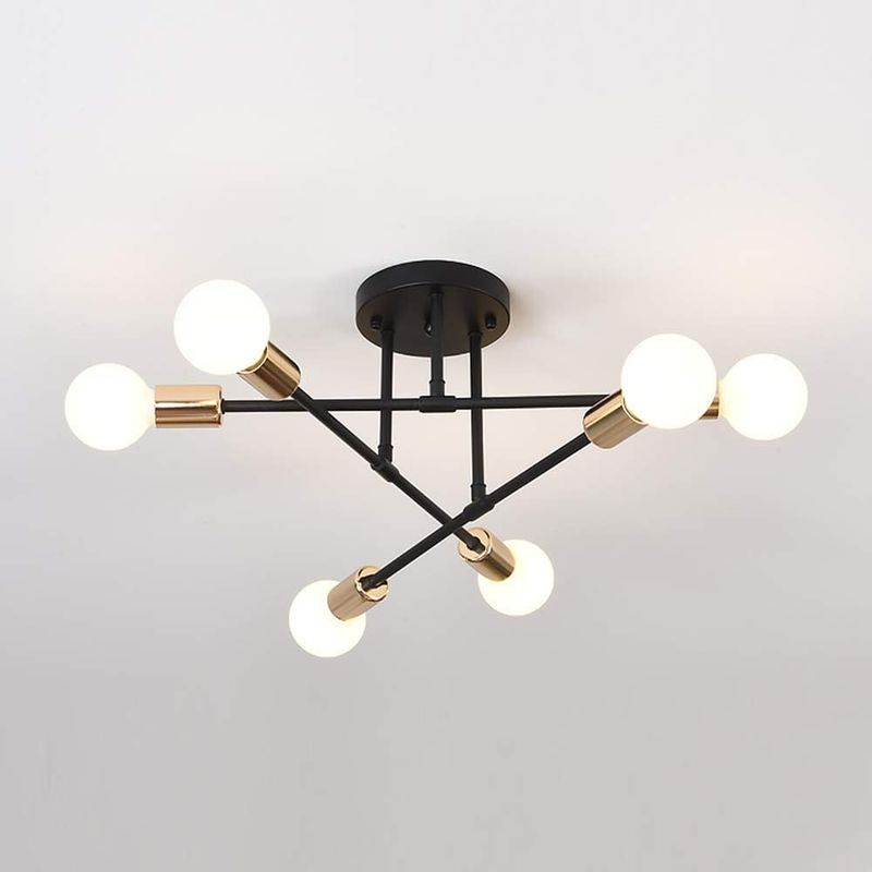 Moderne Deckenleuchte, 6-flammige Vintage-lampe, Industrieller Pendelleuchter Mit E27-fassung, Für Wohnzimmer, Schlafzimmer, Küche