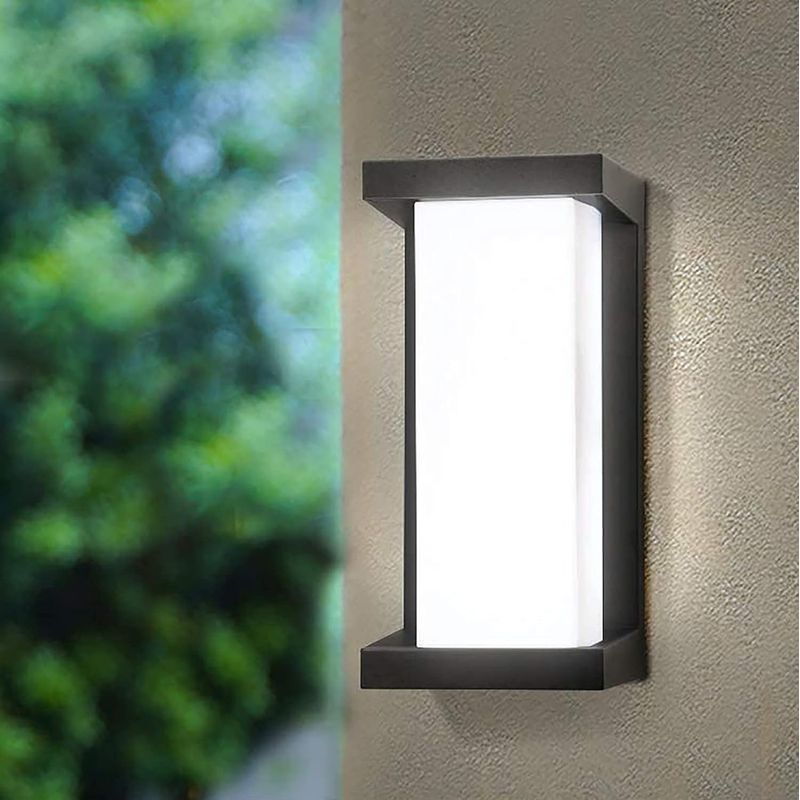 Ip65 Wasserdichte, Rechteckige Led-außenwandleuchte Aus Aluminium, 12 W, 5500 K, Für Garten, Wohnzimmer, Badezimmer, Veranda, Garage, Schlafzimmer, Flur