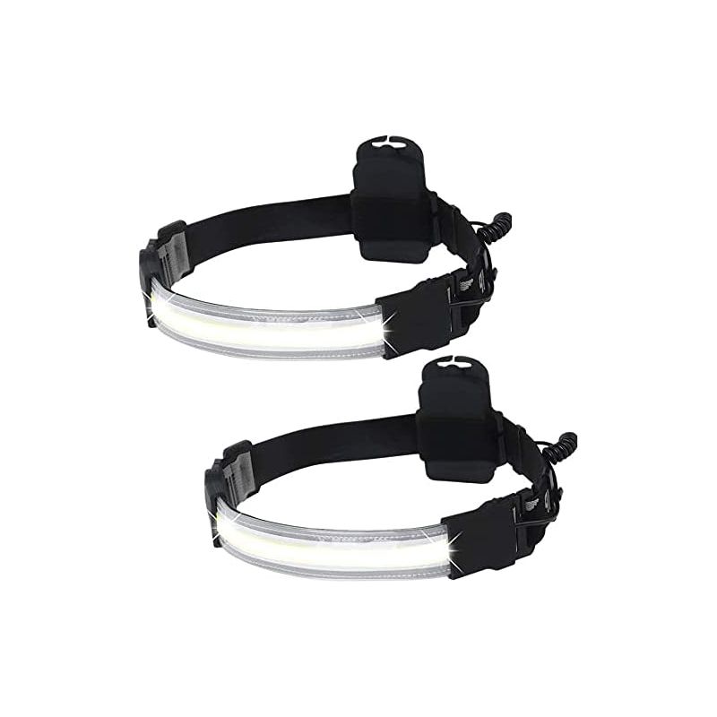 400/140/400 Lumen Cob-stirnlampe, 2er-pack Led-taschenlampen Für 220°-weitstrahler, Mini-taschenlampen Mit Robusten, Elastischen Led-streifen Für Camping Und Reparaturen