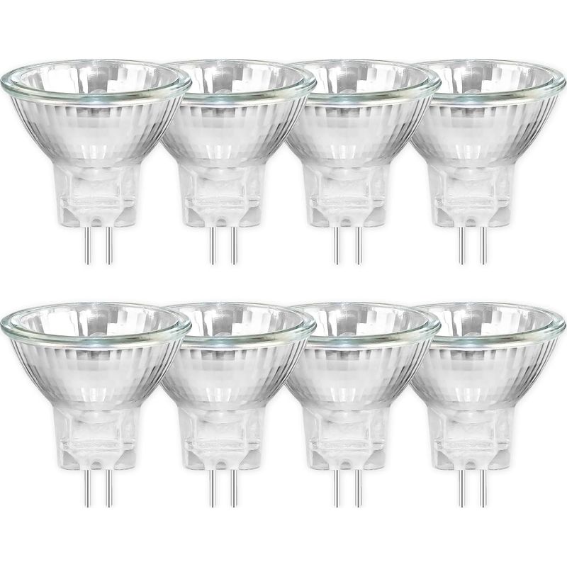 8er-pack Mr11 12v 20w Gu4 Halogenlampen, Dimmbarer Spot, 250lm, Halogen-spotlampe, Warmweiß 2700k, 30° Abstrahlwinkel, Bi-pin-sockel, Glasabdeckung [energieklasse C]