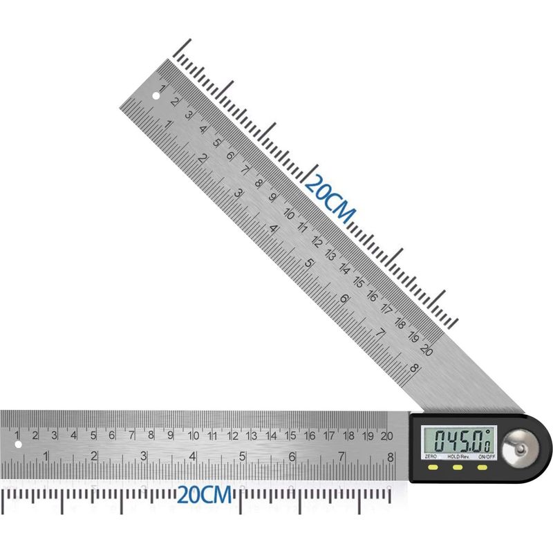 – Digitaler Winkelmesser Aus Edelstahl (0–360°) – Genauigkeit: ±0,3° – Lcd-display – Gravierte Messmarkierungen Für Hartholz Und Teakholz