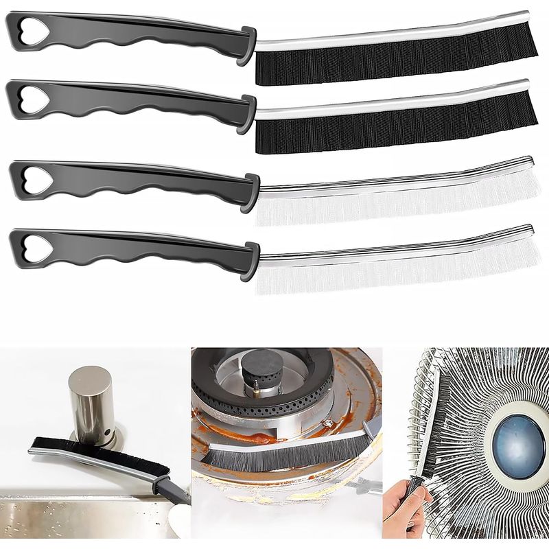 Fugenbürste, 4-teiliges Badezimmer-reinigungsbürsten-set, Fliesenfugenbürste, Fensterfugenbürste, Borsten-fugenbürste Für Türen, Fenster Und Geländer