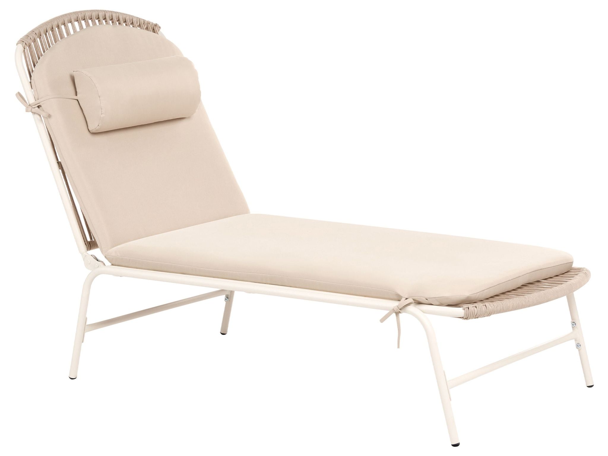 Sonnenliege Mit Kissen Sezze Metall Hellbeige