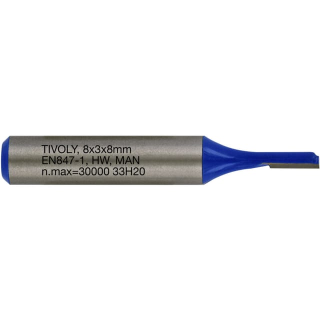 Gerader Nutfräser • Ø3 mm • Hartmetallklinge • Ø8 mm Schaft • Für die Holzbearbeitung - Tivoly
