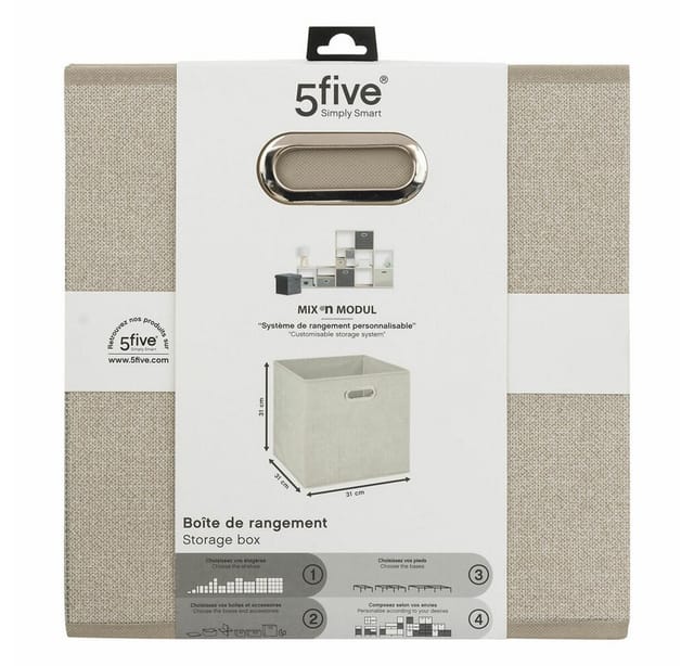 Stoffkorb 31x31cm mix n modul beige meliert - 5five