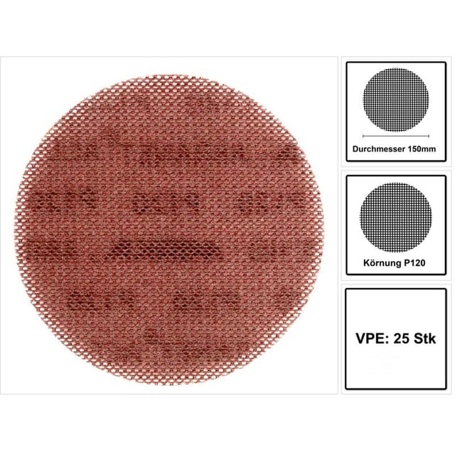 MIRKA ABRANET ACE HD 150mm Grip P120, 25/Pack