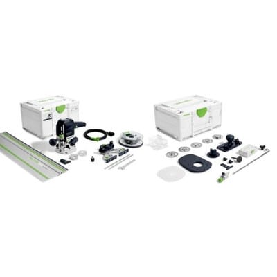 Oberfräse of 1010 REBQ-FS-Set+Box, incl. Zubehör-Set zs-of 1010 m, Führungsschiene, Fräserbox, Systainer SYS3 - Festool