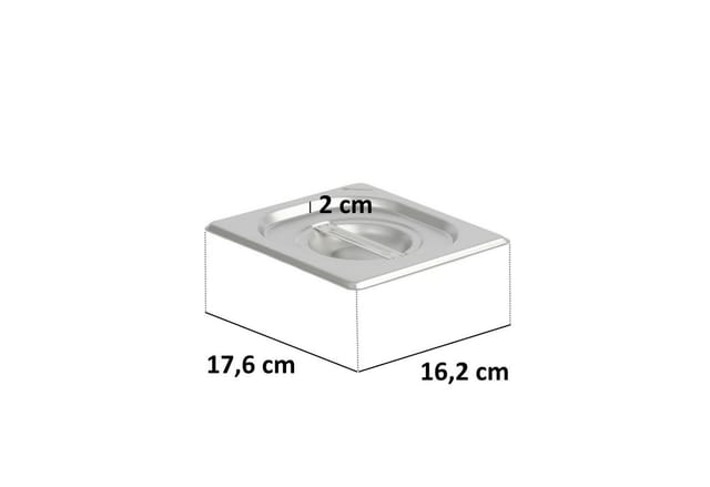 Mahlzeit - Deckel für 1/6 gn Behälter, Edelstahl Behälter-Deckel, Geeignet für 1/6 Gastro-Behälter