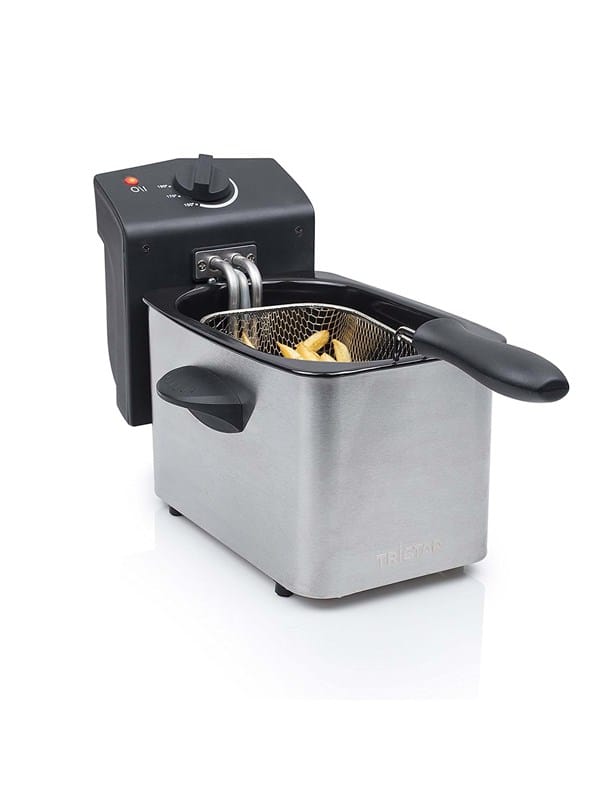 Tristar - Mini Kaltzonen Fritteuse Edelstahl mit Deckel 800 Watt, 2 Liter