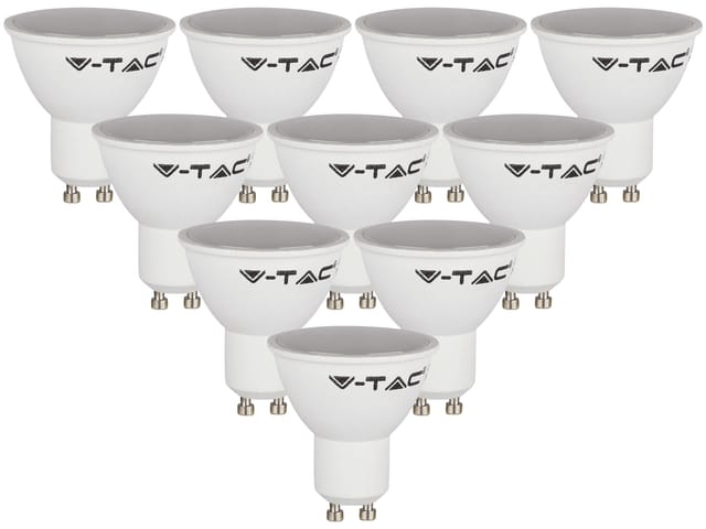 V-TAC LED-SMD-Lampe, PAR16, GU10, EEK: F, 4,5W, 400lm, 3000K, 10 Stück