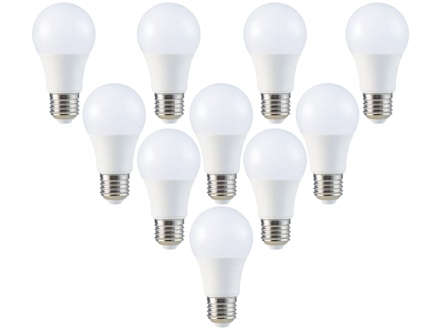 V-TAC LED-Lampe VT-2099, E27, EEK: F, 8,5 W, 806 lm, 3000 K, 10 Stück