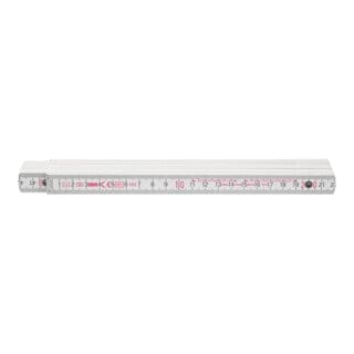 Holz-Gliedermaßstab weiß, Länge: 2m - BMI