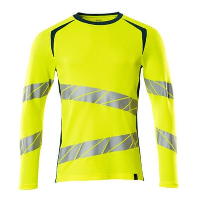 Mascot - T-Shirt, langarm 19081-771-1744 Gr. 2XL hi-vis gelb/dunkelpetroleum