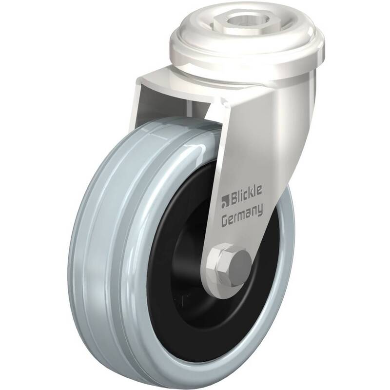 [neuwertig] B-ware Blickle Lenkrolle Rad-durchmesser 75mm Tragfähigkeit 60kg Grau Mit Rückenloch