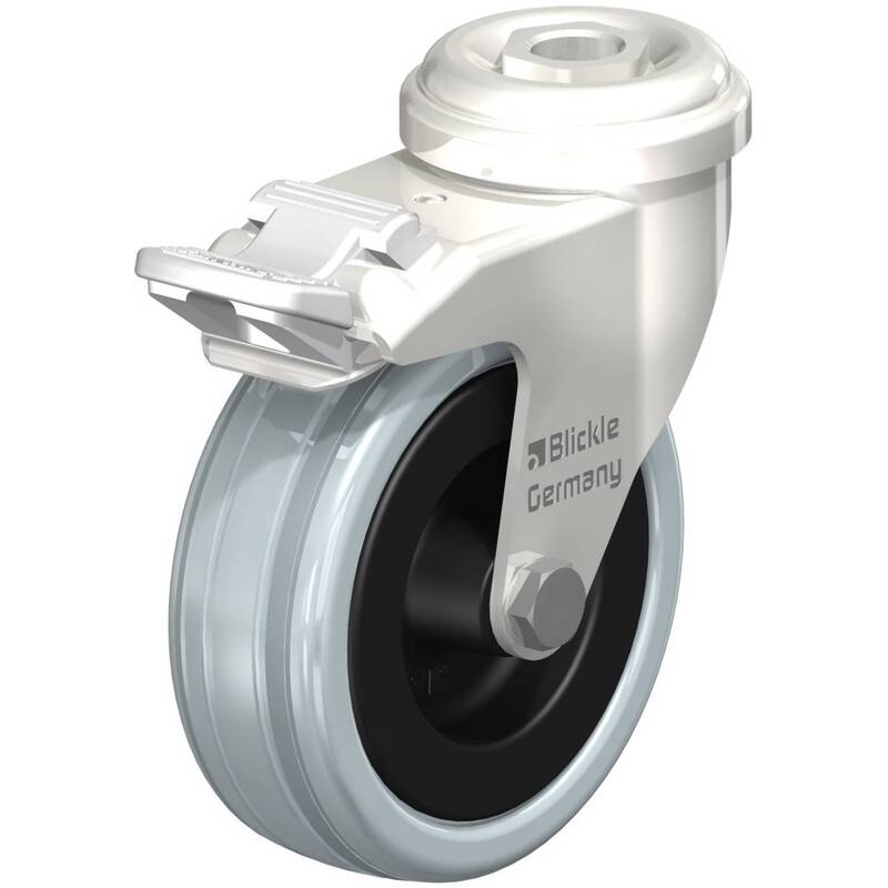 [neuwertig] B-ware Blickle Lenkrolle Mit Feststeller 75mm Tragfähigkeit 60kg Grau 1 Stück Robust