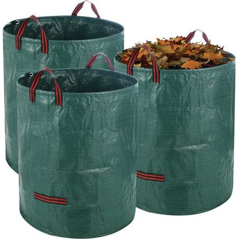 Reno-set Aus 3 Gartensäcken À 272 L, Für Grünschnitt, Faltbar Und Wiederverwendbar, Geeignet Für Alle Wetterbedingungen.