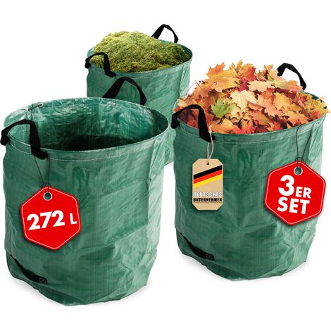 Set Mit 3 Gartenabfallsäcken, Maximales Fassungsvermögen 800 Liter, 150 Kg