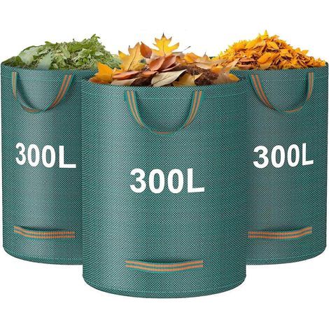 Honornic - Gartenabfallsäcke, 3 X 300l Säcke Mit Griffen, Robust Und Wiederverwendbar, Faltbar, Für Camping Und Recycling.
