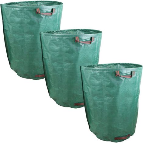 Reno – 3er-pack Polypropylen-abfallsäcke À 300 L (150 G/m²) – Selbsttragend Mit Aufhängebügel – Uv- Und Reißfest