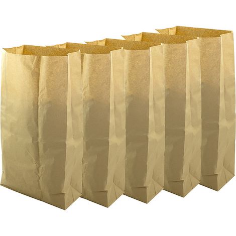 Gartenerde – 5er-pack Kompostierbare Papiersäcke, 100 L – Freistehend Mit Flachem Boden – Robust Für Grün- Und Bioabfälle – Maße: 44,2 X 80 Cm