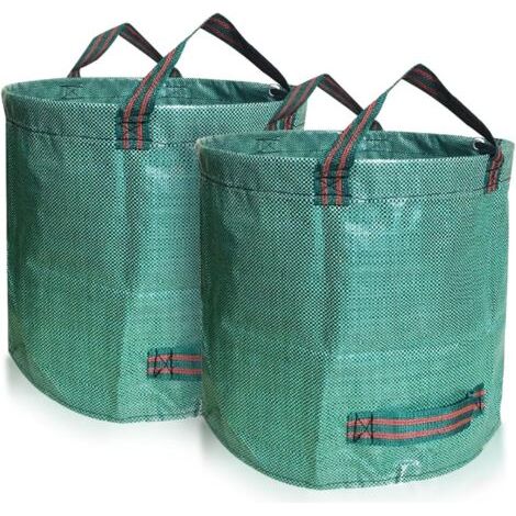 2er-pack 500-liter-gartensäcke, Robuste Gartenabfallsäcke, Stabile Und Faltbare Pp-abfallsäcke, Uv-beständig (2er-pack - 500 L, Grün)