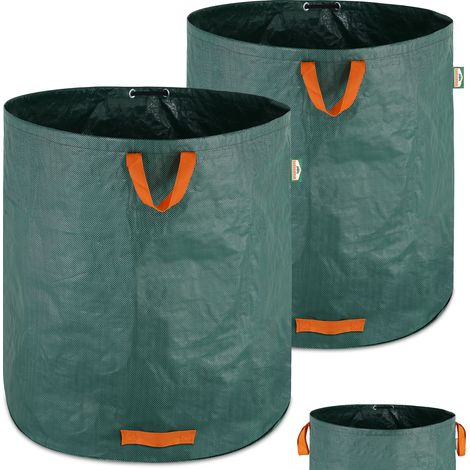 Reno – 2er-pack 500-liter-abfallsäcke – Verstärktes, Wasserabweisendes Material – 4 Stabile Tragegriffe – Maximale Beladung: 50 Kg Pro Sack