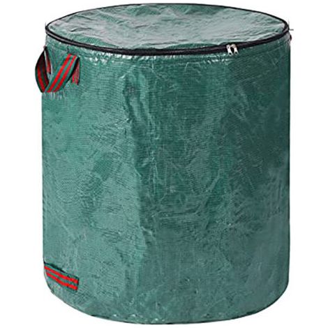 120-liter-gartenabfallsack – Reißfestes Material – Wasserdicht Und Stabil – Griffe Zum Einfachen Entleeren – Schutzdeckel