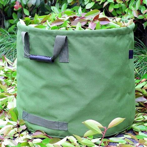 Ulisem 125l Extra-starker Gartenbeutel Mit Griffen, Grüner Laubsammelbeutel Aus Militär-canvas (h45,7 Cm, D55,8 Cm)