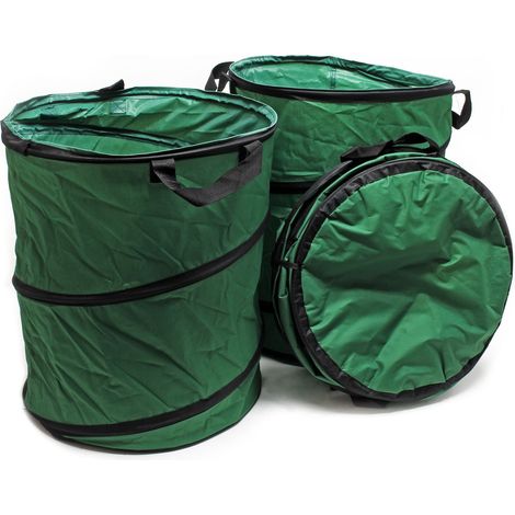 Wiltec – Runder, Faltbarer Abfallbeutel 100l Aus 600d Polyester – Fiberglasstäbe Für Sicheren Verschluss – Leicht Zu Tragen Mit 2 Tragegriffen