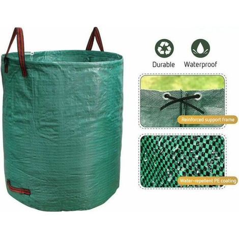 150-liter-gartenabfallsack – Reißfestes 150 G/m² Pp-gewebe – Faltbar Und Wasserabweisend – Für Laub Und Grünschnitt