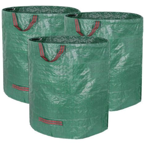 Xxl-müllsäcke, 3er-pack, Gartensäcke, 272 L, Robuste Gartenabfallsäcke, Strapazierfähige Polypropylen-müllsäcke, 3er-pack Gartenabfallsäcke