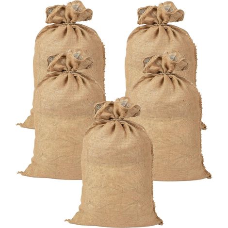 Hochwertige Jute-canvas-säcke, 5 Große Jute-canvas-säcke - Bauschuttsäcke - Kartoffelsäcke - Wiederverwendbare Weihnachtssäcke Aus Jute (60 X 100 Cm)