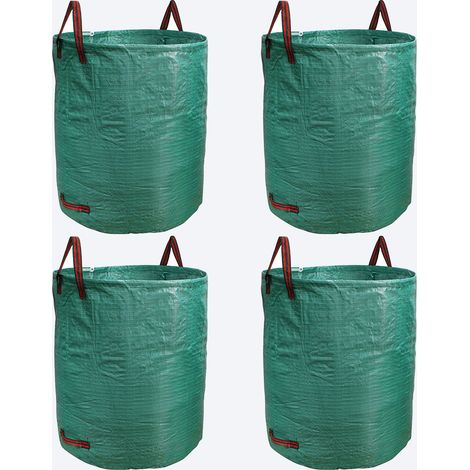 4 Stück 500-liter-gartensäcke, Wiederverwendbare Behälter Für Gartenabfälle Und Müllsäcke
