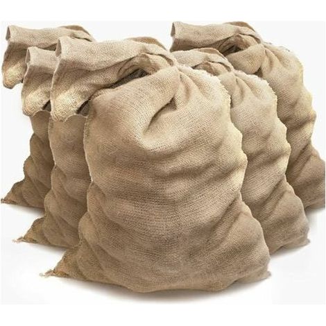Räumungsverkauf: 5 Große Jutesäcke - Bauschuttsäcke - Kartoffelsäcke Aus Jute - Wiederverwendbare Weihnachtssäcke Aus Jute (60 X 100 Cm)