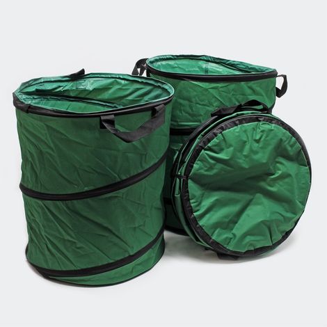 3 Säcke Für Grünschnitt, Grasschnitt Und Abfall. 100 Liter Pro Sack. Zusammenfaltbar.