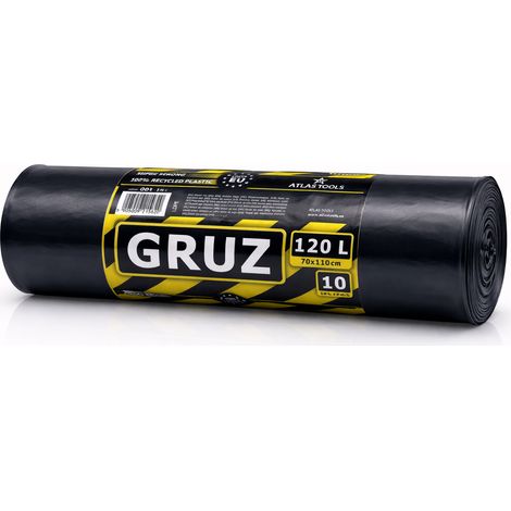Atlas Werkzeugtaschen Für Bauschutt, Extrem Widerstandsfähig Und Langlebig, Große Größe (70 X 110 Cm, 120 L), 10er-packung