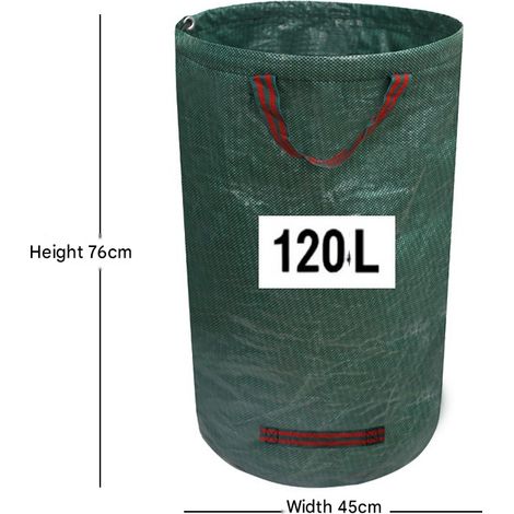 Robuster, Wasserdichter Gartenlaubsack Mit Großem Fassungsvermögen (120 L) Zum Sammeln Von Unkraut Und Laub. Aufbewahrungssack Für Den Außenbereich Bei Gartenarbeiten.