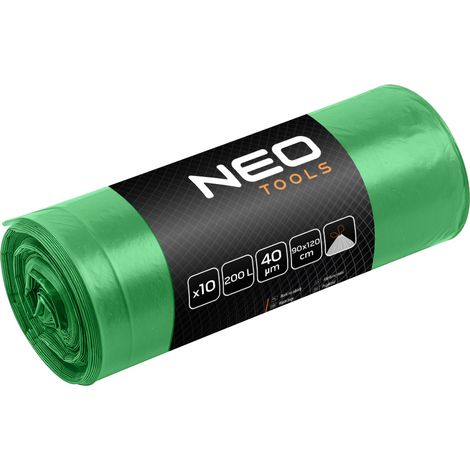 120l Grüne Müllsäcke Mit Klebeband, 40 Mikron, 10 Stück.